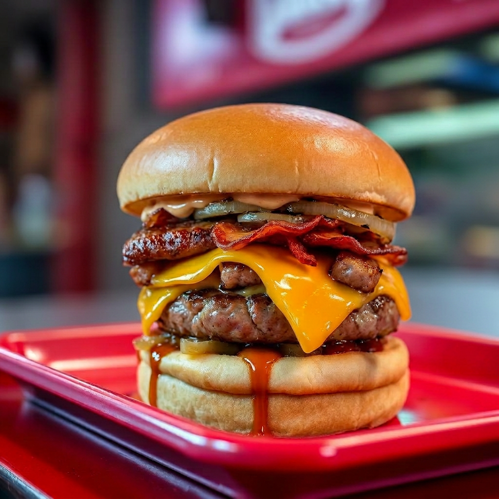 MEAT DOJO burger from Suns Out Buns Out in Austin, TX