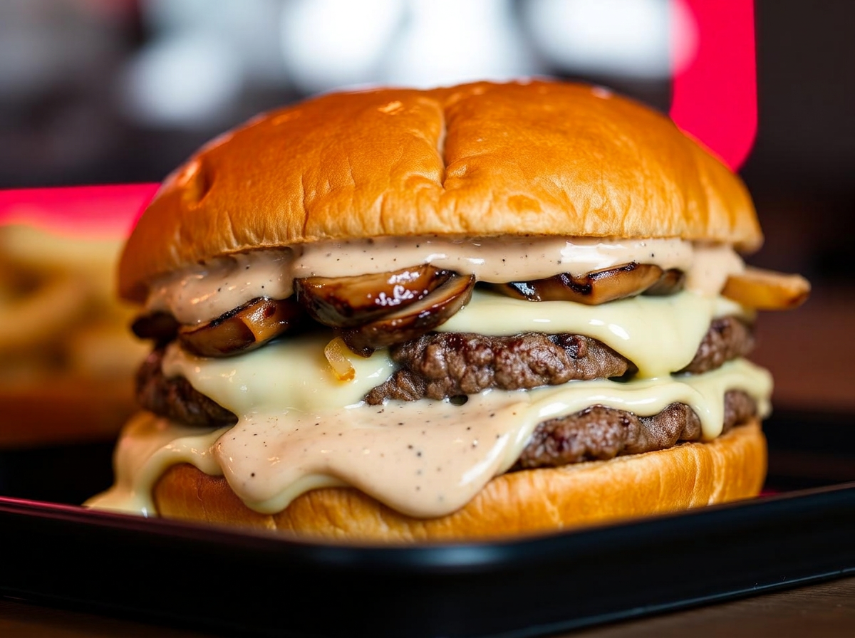 SHROOMY burger from Suns Out Buns Out in Austin, TX